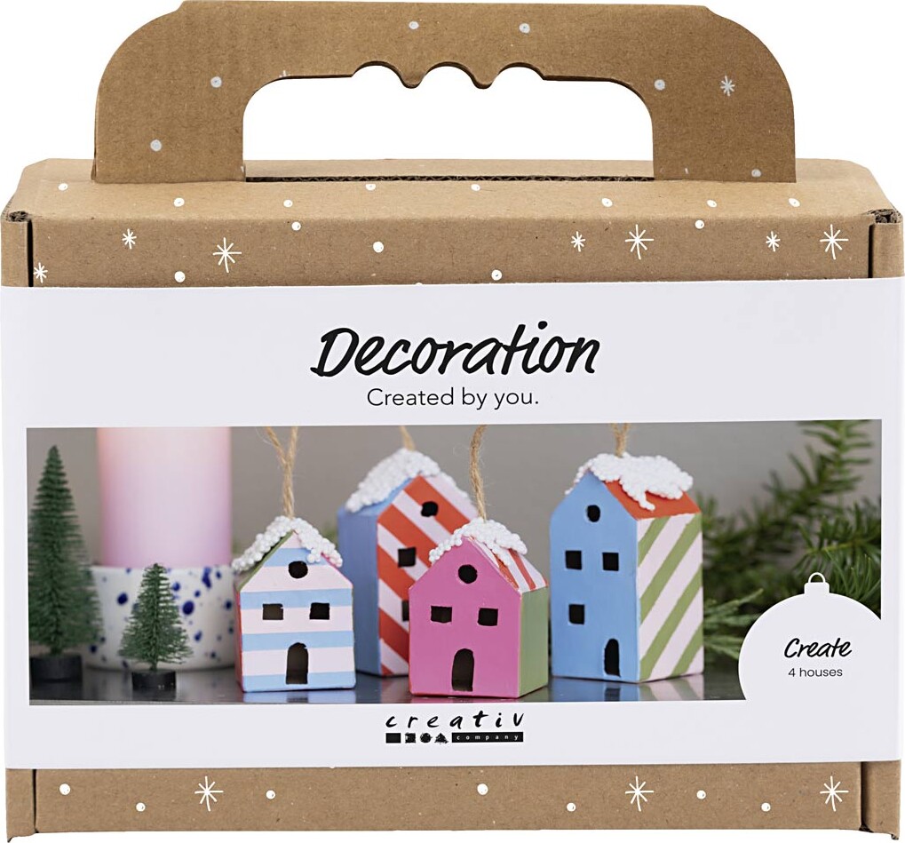 Mini Kreativt Sæt - Dekoration - Huse - Farverige