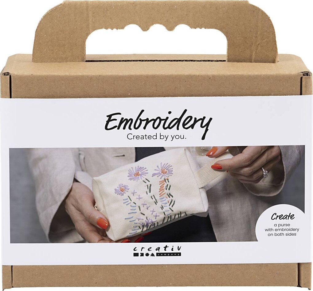 Mini Kreativt Sæt Med Broderi - Makeup-pung - Creme