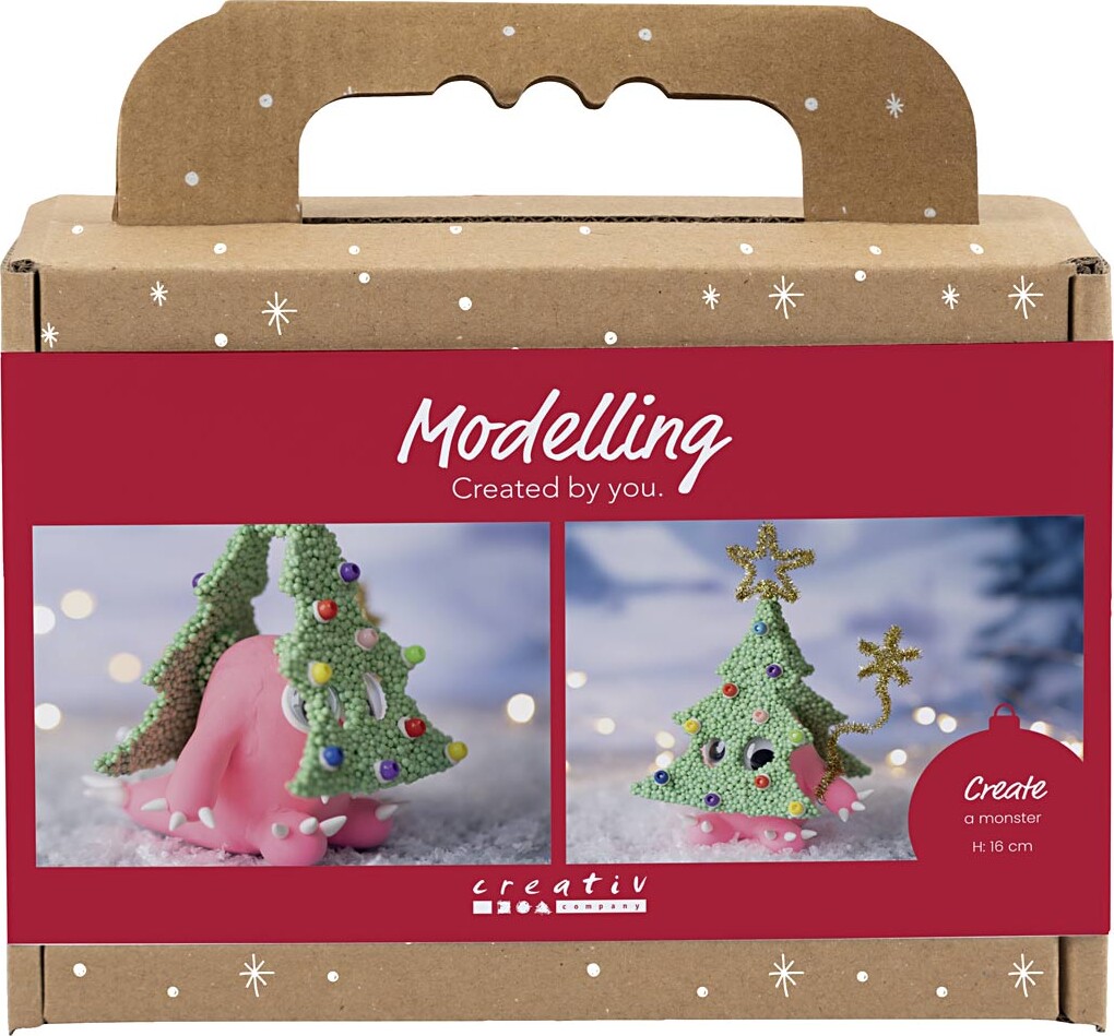 Mini Craft Kit Modellering - Juletræsmonster - assorterede farver (977829)
