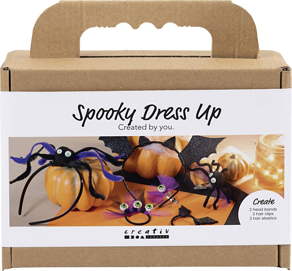 Mini Kreativt Sæt - Uhyggelig Udklædning - Hårbøjler - Spænder Og Hårelastikker - Sort - Lilla - Violet