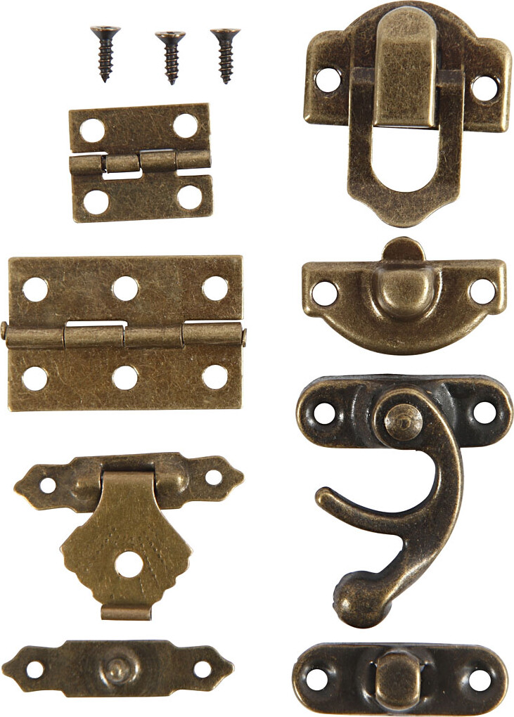 Minibeslag - Str. 16x19-19x29,5 Mm - Antik Guld - 15 Sæt billede