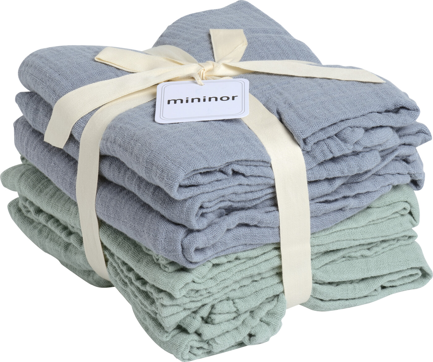 Mininor Global- økologisk Stofble - Grey Seal/willow Green 6 Stk.