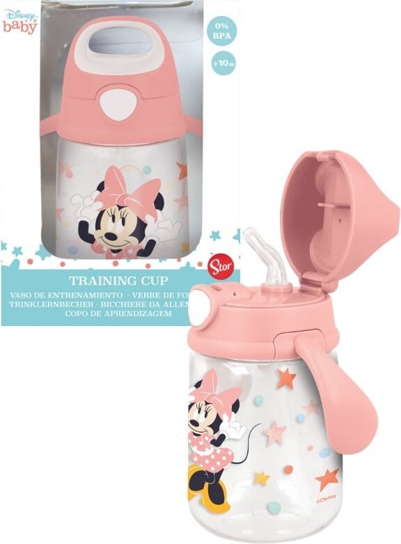 Minnie Mouse - Babykop Med Sugerør - 370 Ml - Pastel Rosa
