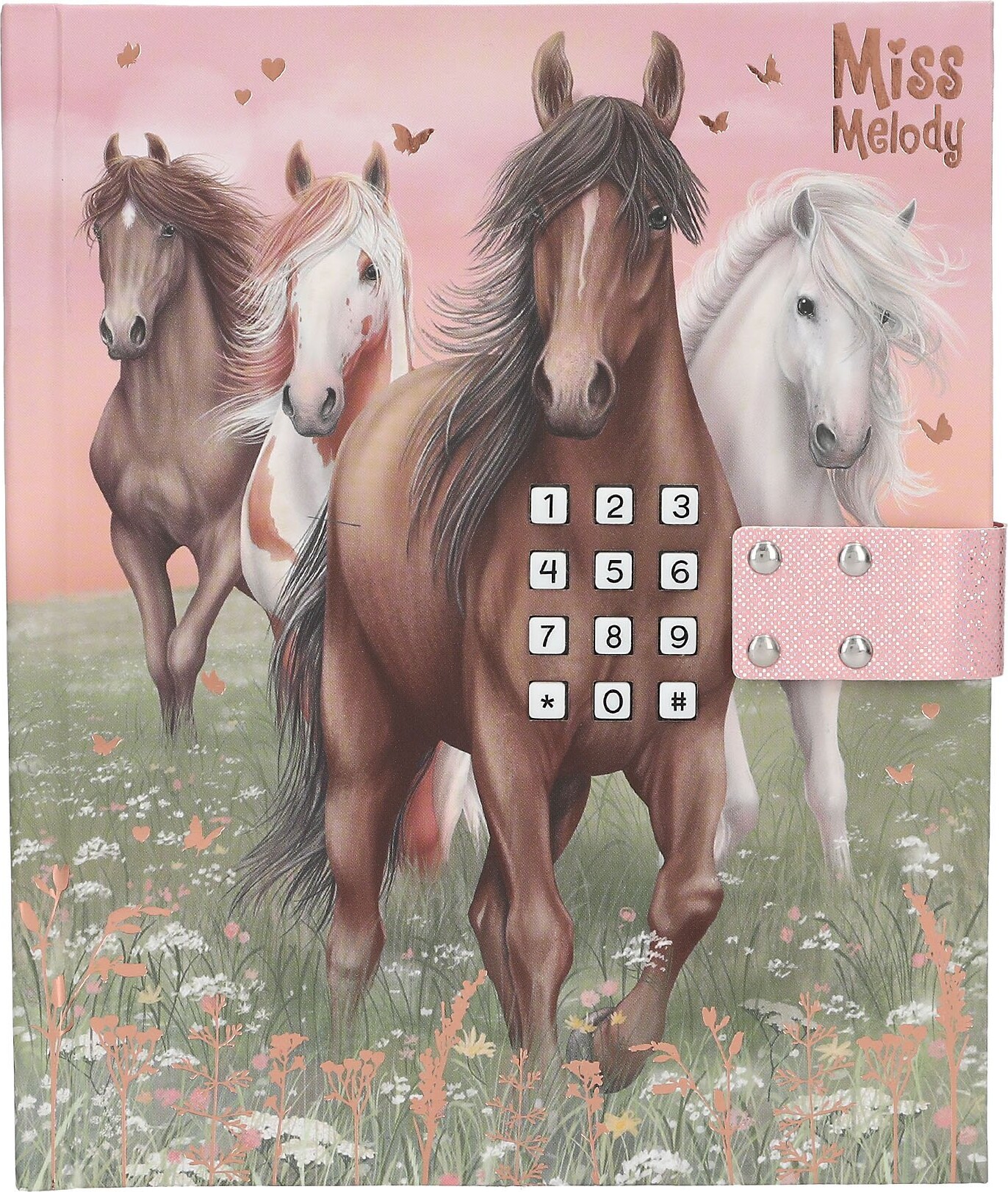 Miss Melody dagbog med kode og musik - I Love Horses