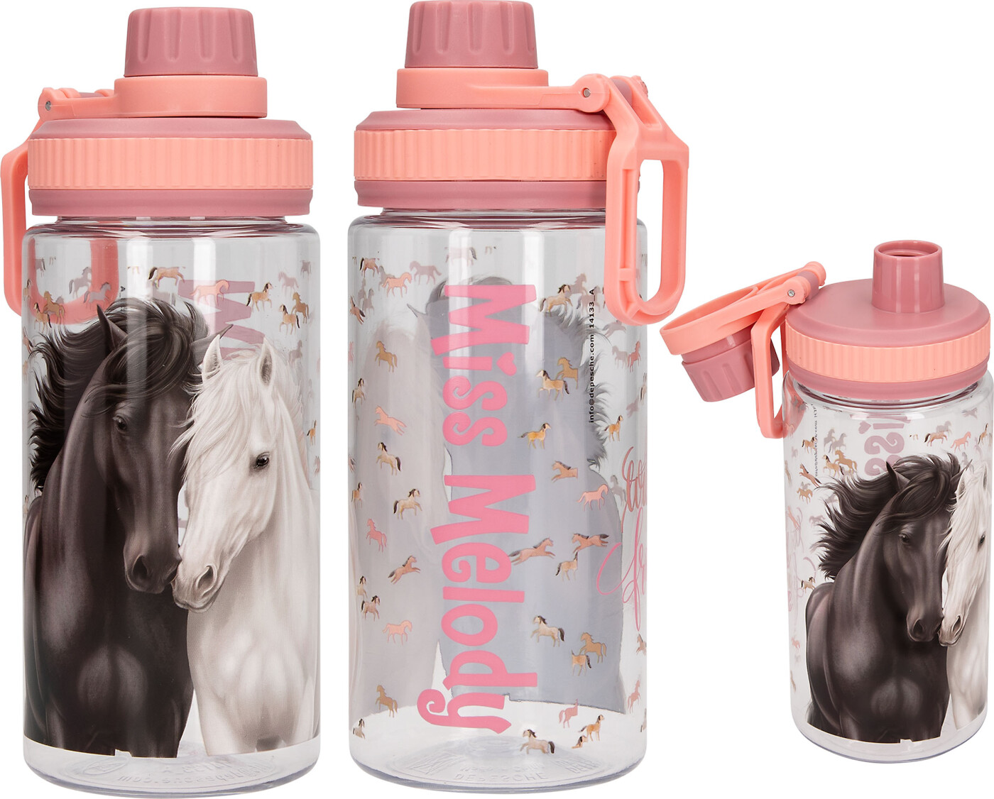 Miss Melody - Drikkeflaske Blossom Pony - Pink And Peach - 500 Ml