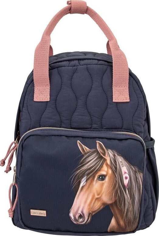 Billede af Miss Melody - Skoletaske Til Børn - Night Horses - Blå - Quiltet
