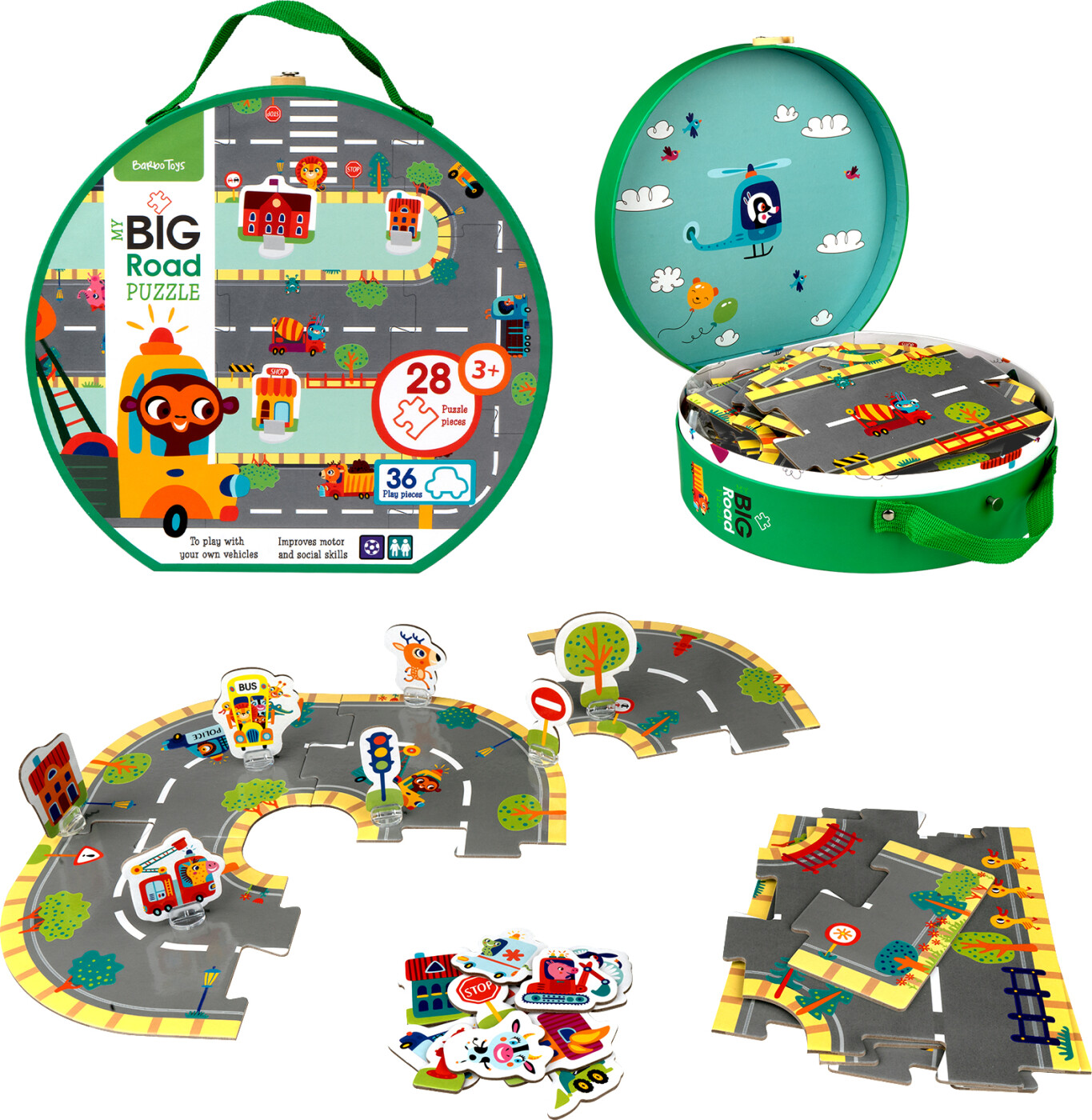 Barbo Toys Puslespil - Vej Puslespil - Inkl. Figurer - 28 Brikker