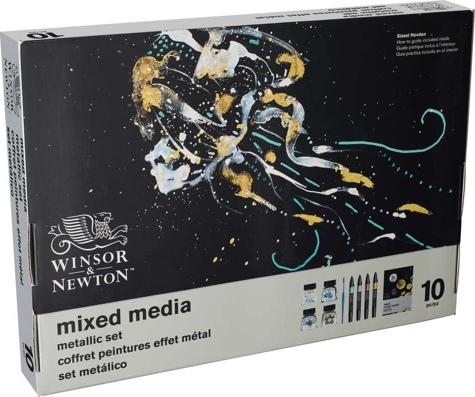 Winsor & Newton - Mixed Media Metallic Malesæt - 10 Dele