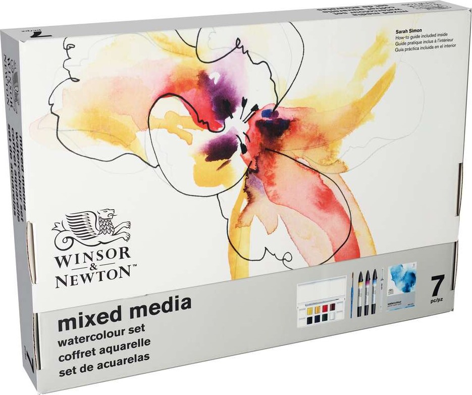 Winsor & Newton - Mixed Media Vandfarve Malesæt - 7 Dele