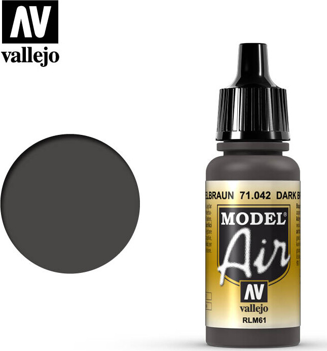 Vallejo - Model Air - Dark Brown Rlm61 Mat - 17 Ml - 71042