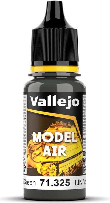 Vallejo - Model Air - Ijn Dark Black Green Mat - 17 Ml - 71325