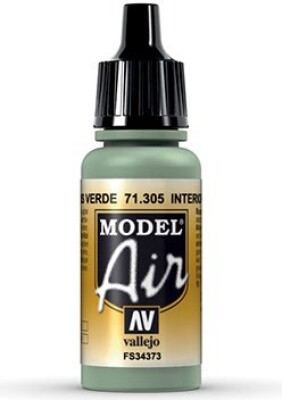 Vallejo - Model Air - Interior Grey Green Mat - 17 Ml - 71305