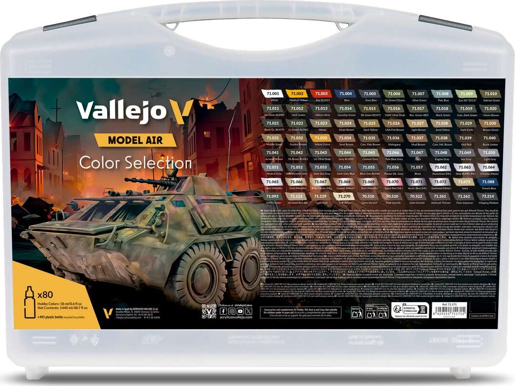 Vallejo 71171 - Model Air Color Selection Maling Sæt 80x18 Ml