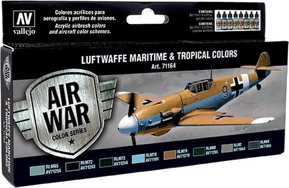 Vallejo - Maling Sæt Til Modelhobby - Luftwaffe Maritime - Air War - 8x17 Ml