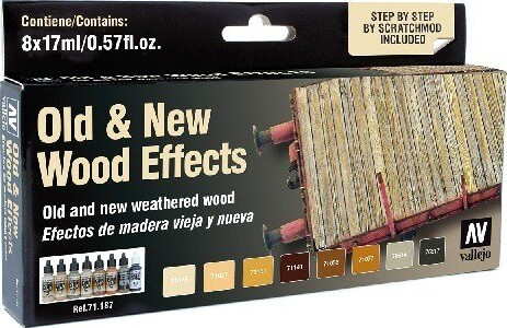 Vallejo - Model Air Maling Sæt - Old & New Wood Effects - 8x17 Ml