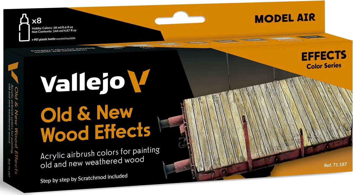 Vallejo 71.187 - Old & New Wood Effects - Model Air Color 8x18 Ml