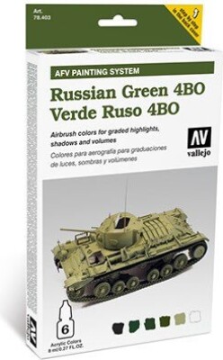 Vallejo - Maling Sæt - Russian Green Verde Ruso 4bo - 6x8 Ml