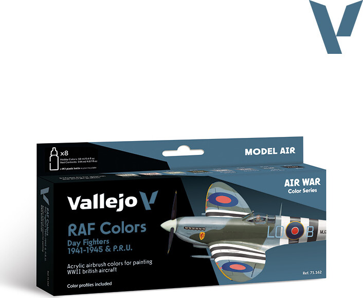 Vallejo - Model Air Maling Sæt - Raf Colors Day Fighters - 8x17 Ml