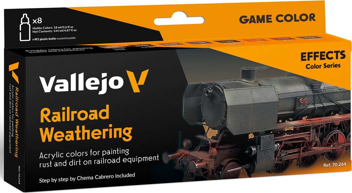 Vallejo - Model Color Maling Sæt - Railroad Weathering - 8x18 Ml