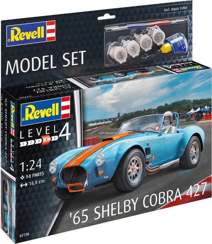 Revell - '65 Shelby Cobra 427 Bil Byggesæt Inkl. Maling - 1:24 - Level 4 - 67708