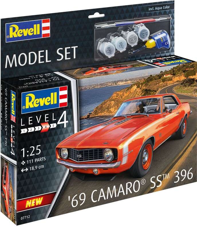 Revell - '69 Camaro Ss Bil Byggesæt - 1:25 - Level 4 - 67712