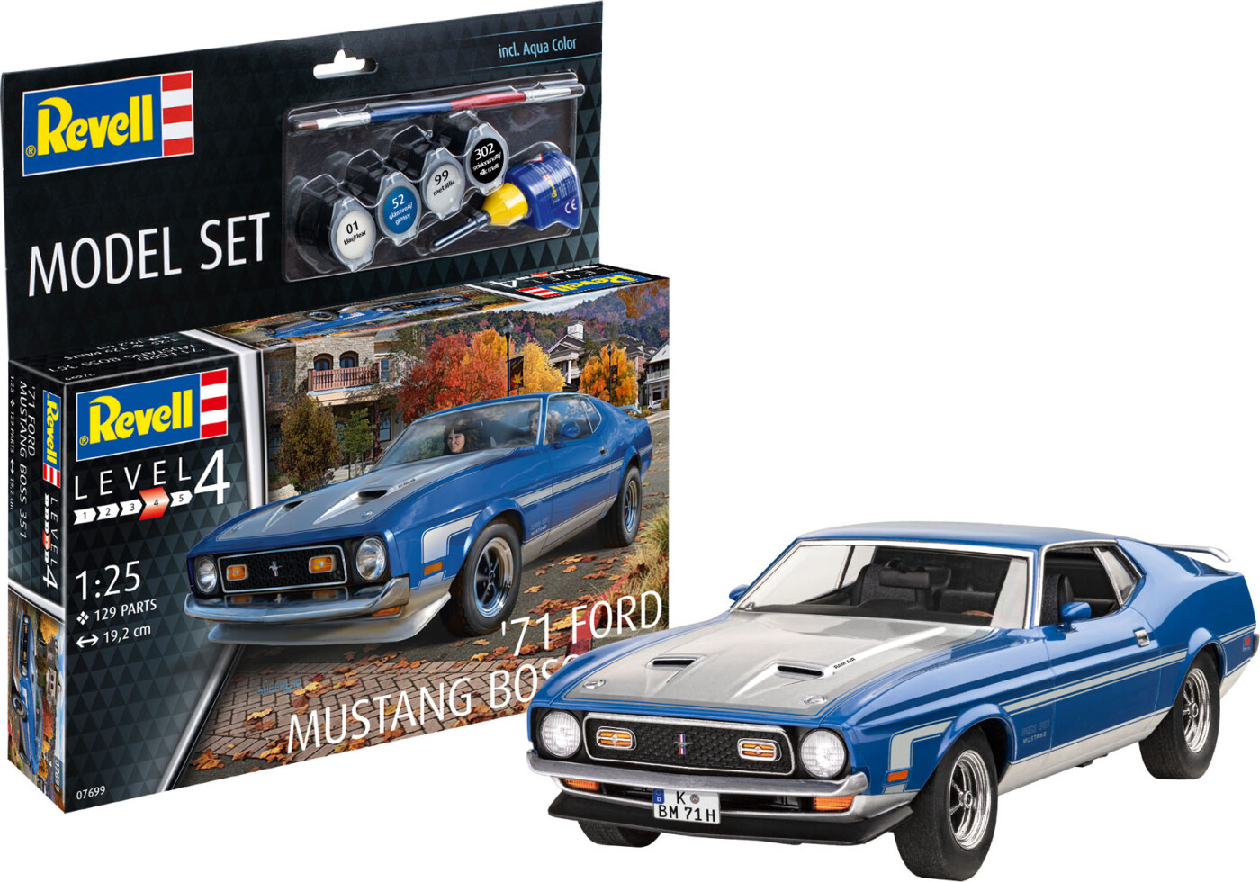 Revell - 71 Ford Mustang Boss 351 - 1:25 - Level 4 - 67699