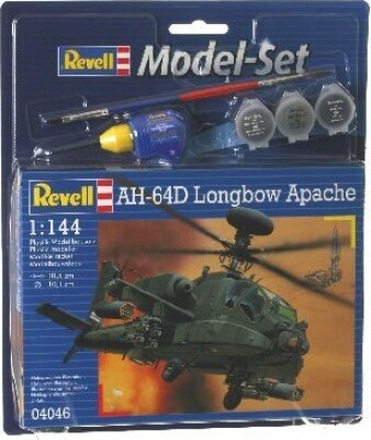 Revell - Ah-64d Longbow Apache Helikopter Byggesæt Inkl. Maling - 1:144 - 04046