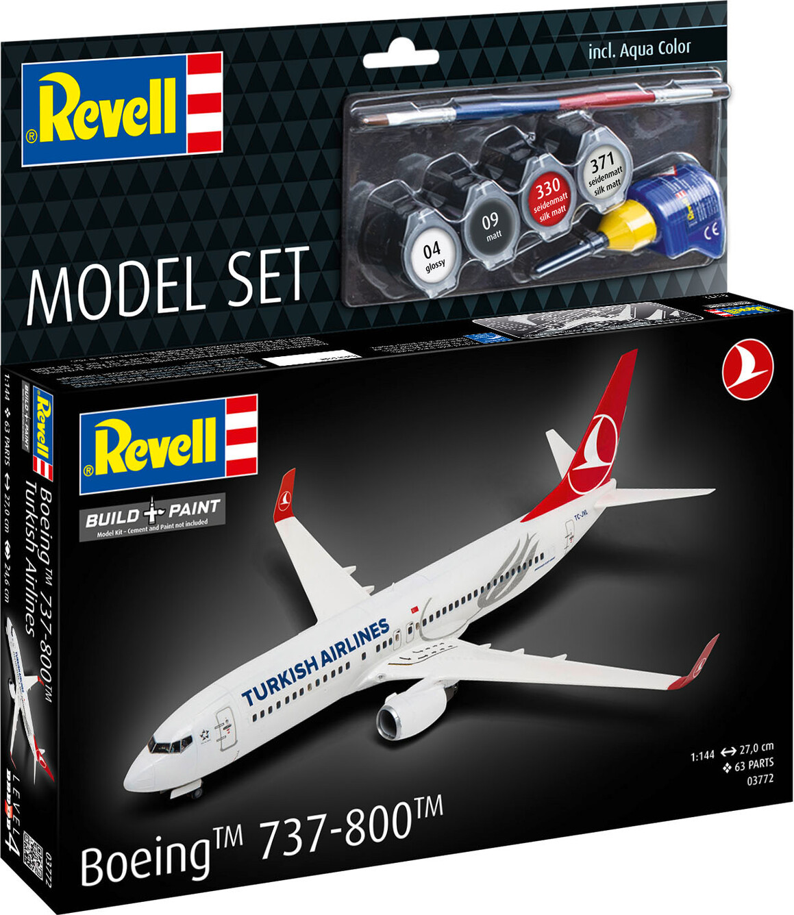 Revell - Model Set - Boeing 737-800 - Byggesæt - 1:144 - 63772