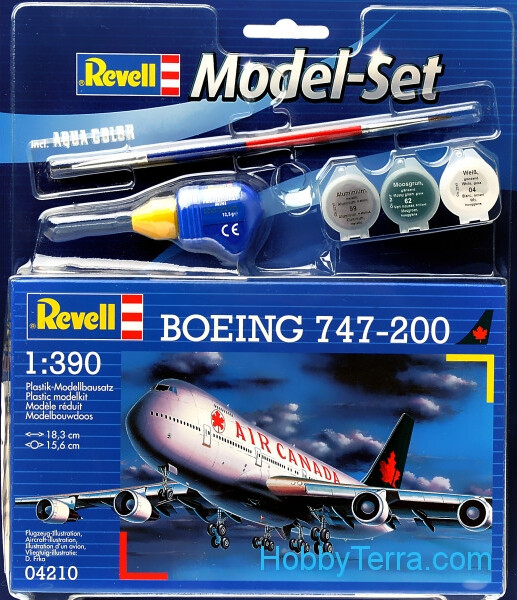 Revell - Boeing 747-200 Fly Byggesæt Inkl. Maling - 1:390 - 64210