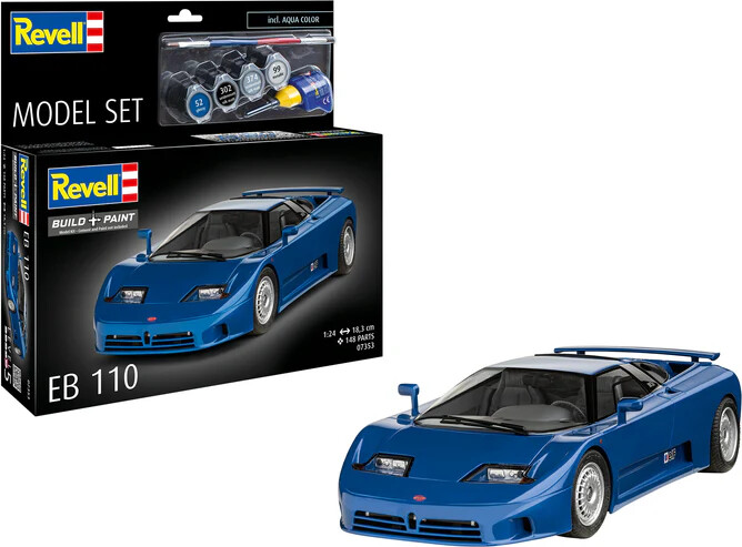 Revell 67353 - Bugatti Eb110 Bil Model Set - Build & Paint - 1:24