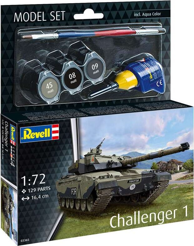 Revell - Challenger 1 Tank Byggesæt - 1:72 - Level 4 - 63365