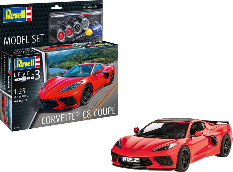 Revell - Corvette C8 Coupé Modelbil Byggesæt - 1:24 - 67714