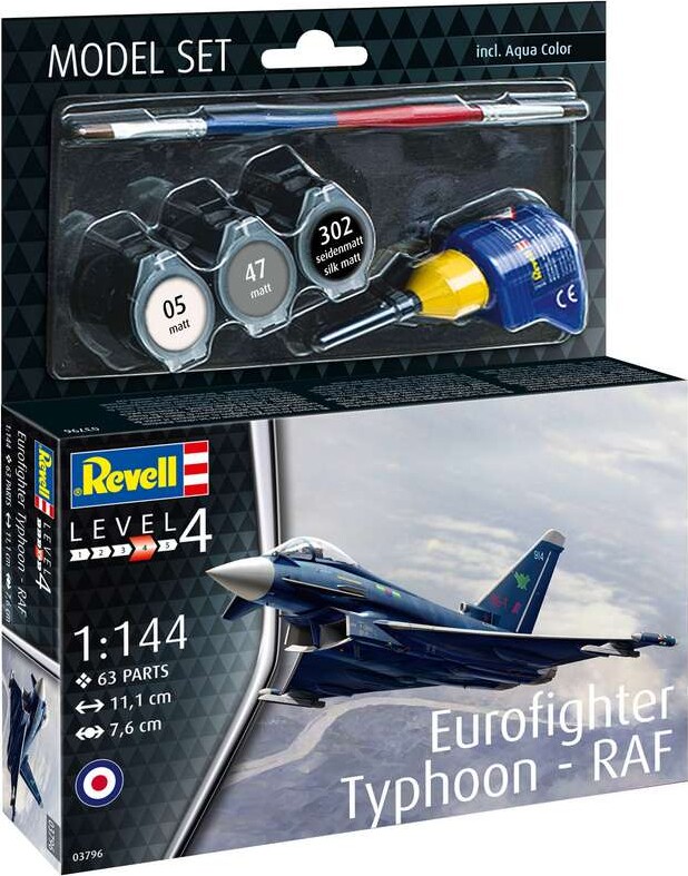 Se Model Set Eurofighter Typhoon - Raf 1:144 - 63796 - Revell hos Gucca.dk