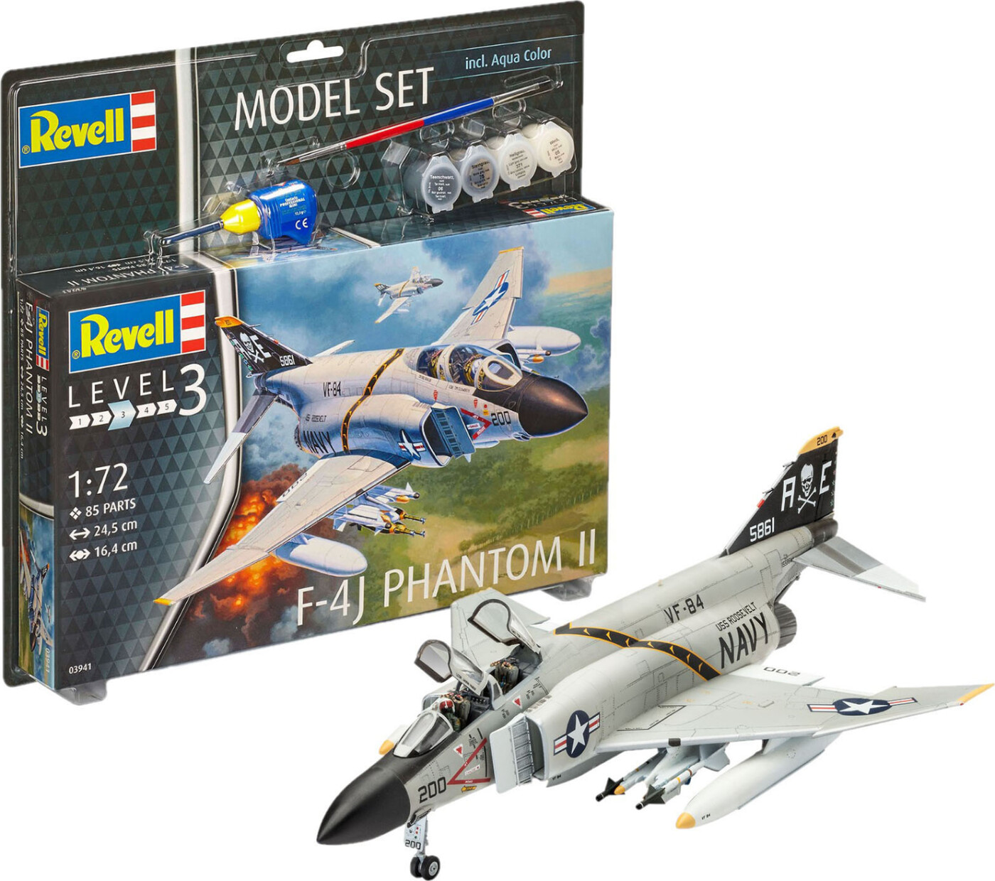 Revell - F-4j Phantom Ii Modelfly - 1:72 - Level 3 - 63941