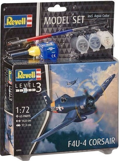 Billede af Revell - F4u-4 Corsair Male Byggesæt Modelfly - Level 3 - 63955