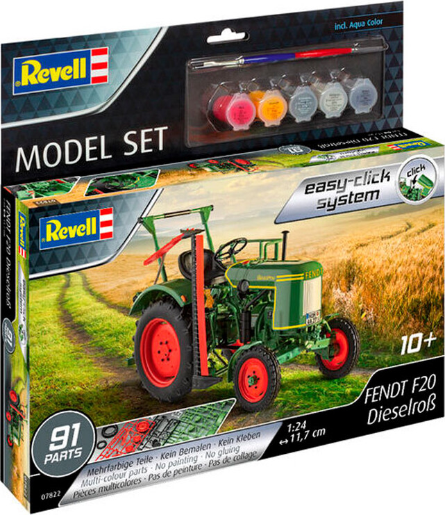 Revell - Fendt F20 Traktor Byggesæt Inkl. Maling - Easy Click - 1:24 - 67822