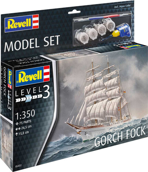 Revell - Gorch Fock Skib Byggesæt Inkl. Maling - 1:350 - Level 3 - 65432
