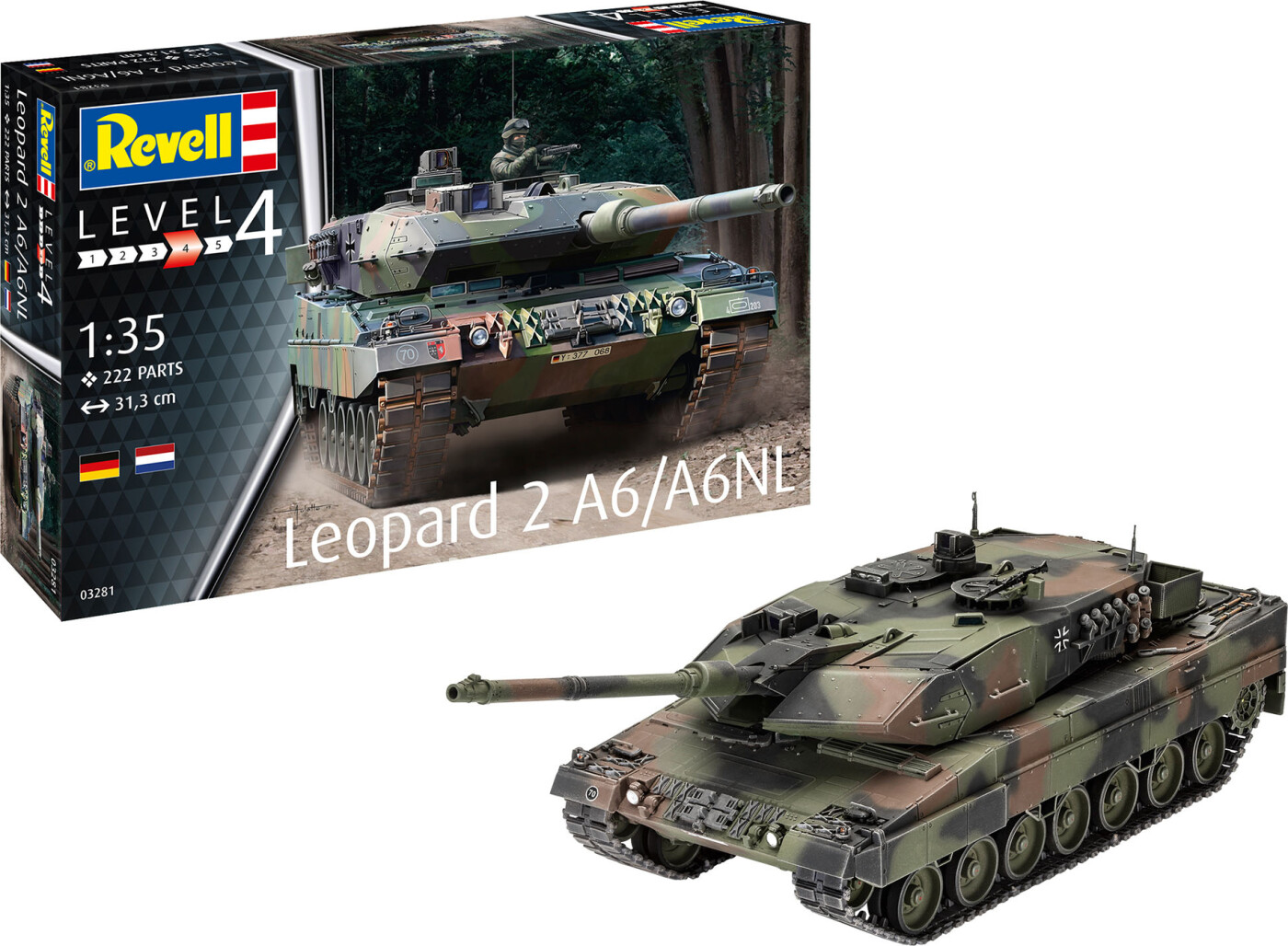 Revell - Leopard 2 A6/a6nl Tank Byggesæt - 1:35 - Level 4 - 03281