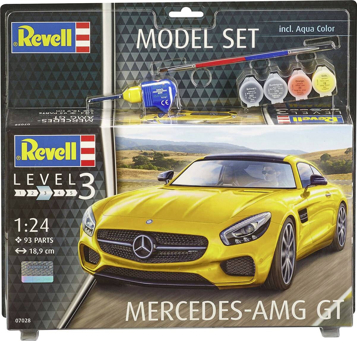 Revell - Mercedes Amg Gt Byggesæt Inkl. Maling - 1:24 - Level 3 - 67028