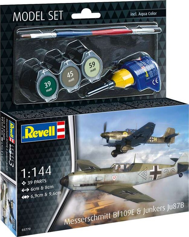 Revell - Messerschmitt Bf 109 E Og Junkers Ju 87b - 1:144 - Level 4 - 63770