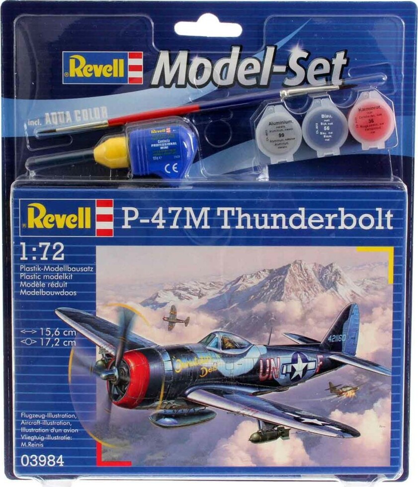 Revell - P-47m Thunderbolt Fly Byggesæt - 1:72 - 63984