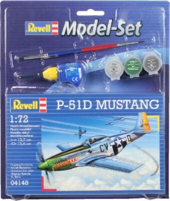 Revell - P-51d Mustang Fly Byggesæt Inkl. Maling - 1:72 - 64148