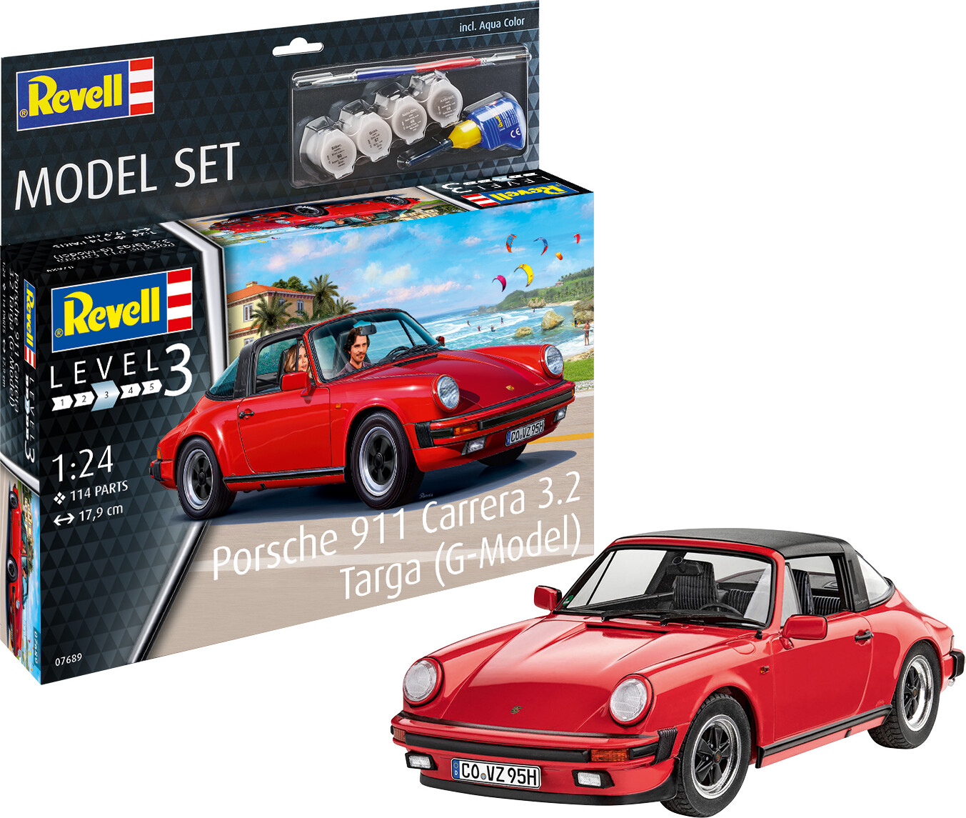 Revell - Porsche 911 Targa Byggesæt Inkl. Maling - 1:24 - Level 3 - 67689