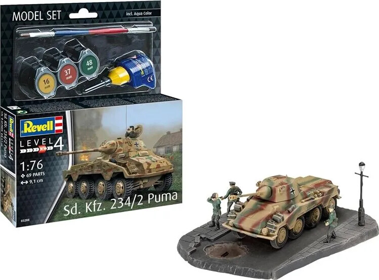 Revell - Sd.kfz. 234/2 Puma Byggesæt - 1:76 - Level 4 - 03288