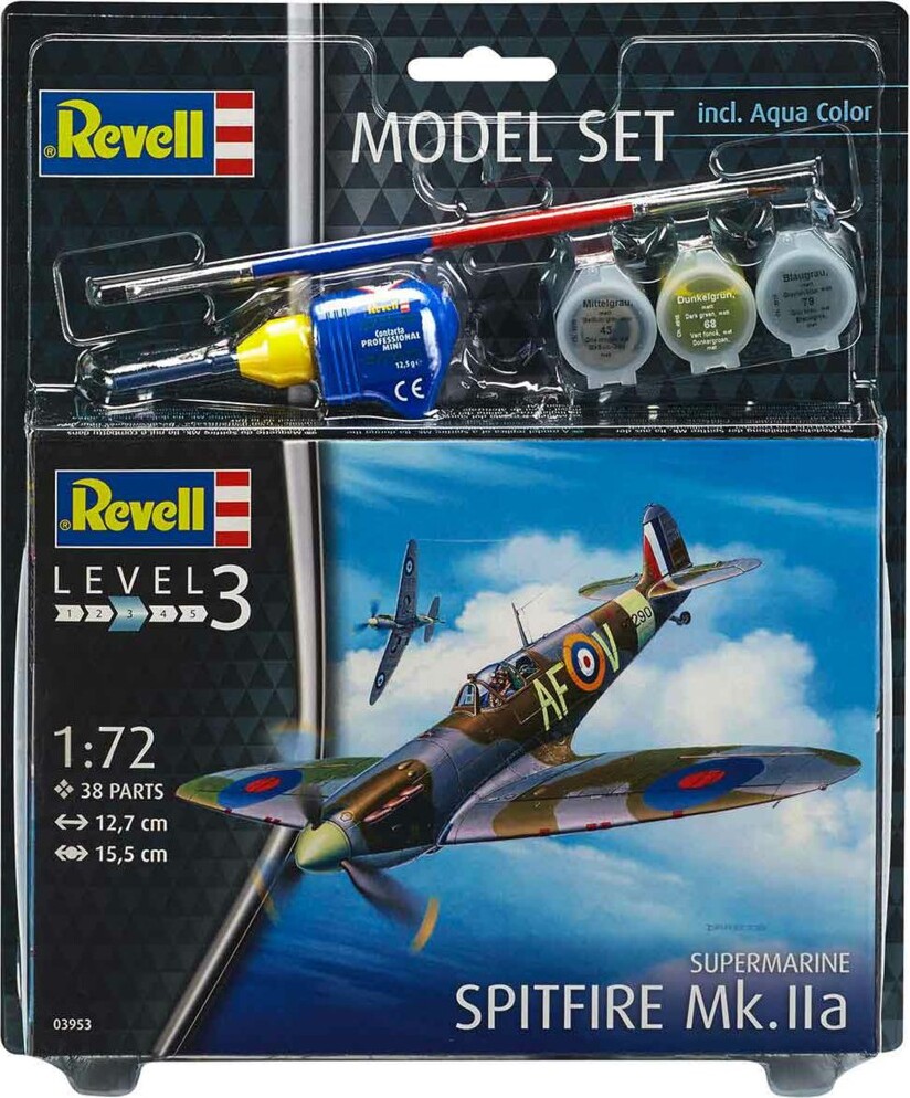 Revell - Supermarine Spitfire Mk.iia Inkl. Maling - 1:72 - Level 3 - 63953