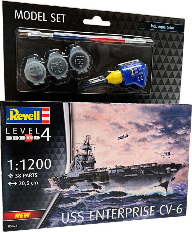 Se Revell - Uss Enterprise Cv-6 Skib - 1:1200 - Level 4 - 65824 hos Gucca.dk