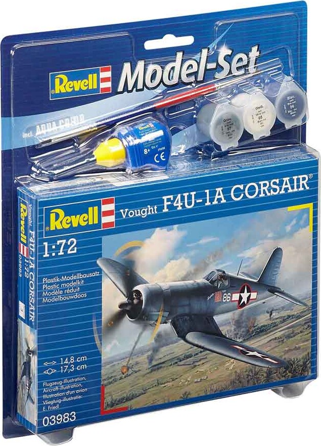 Revell - Vought F4u-1a Corsair Fly Byggesæt Inkl. Maling - 1:72 - 63983