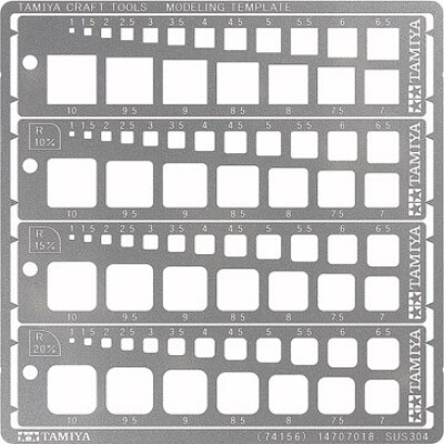 Tamiya - Modeling Template Square - 1-10 Mm - 74156