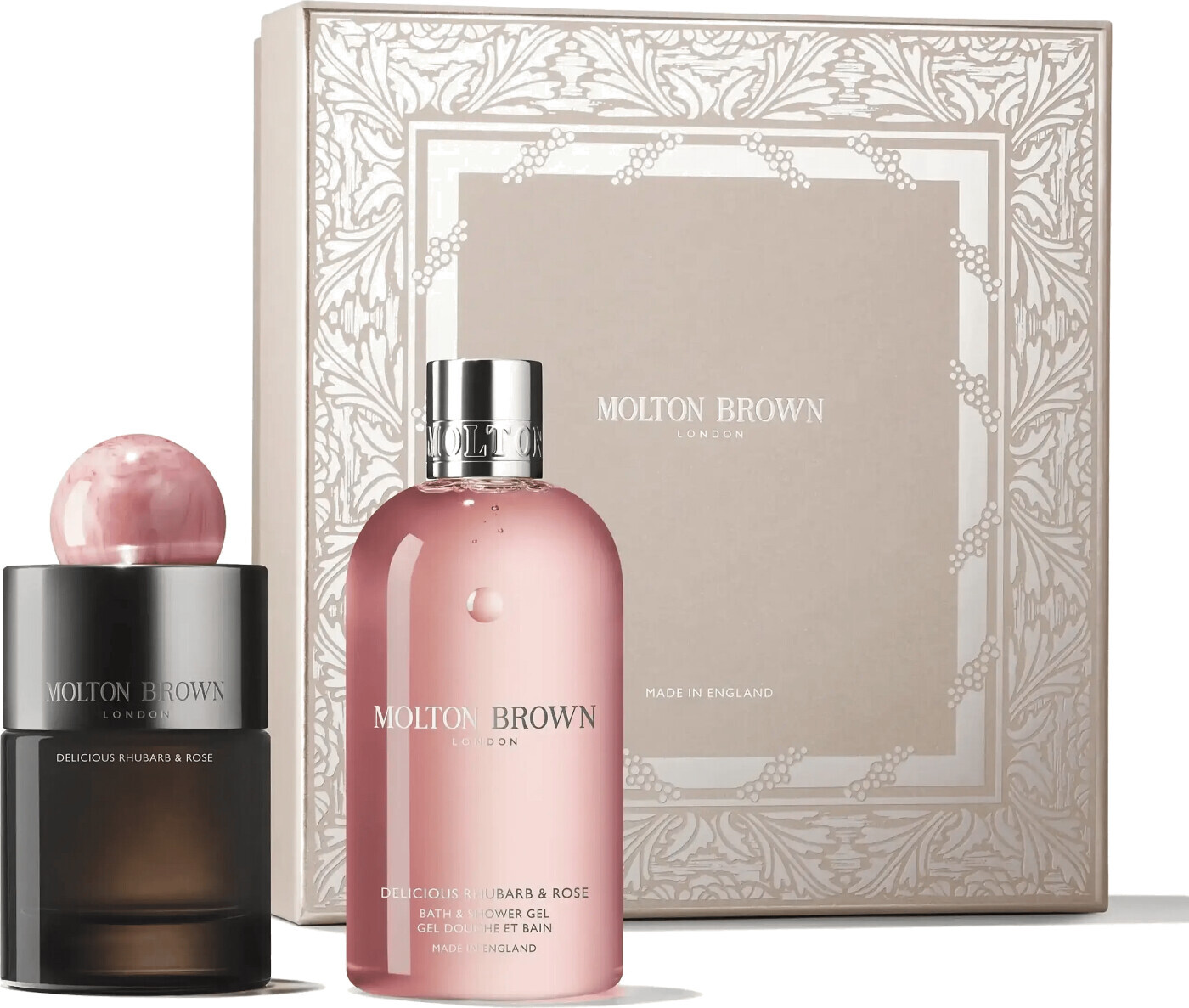Molton Brown -gift Set Delicious Rhubarb & Rose Fragrance Set - Edp 100 Ml + Bath & Shower Gel 300 Ml