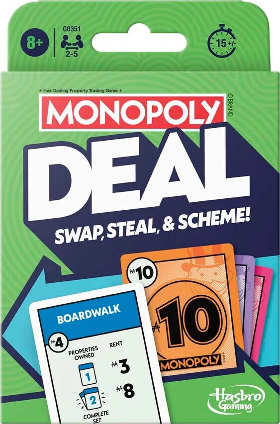 Monopoly Deal - Kortspil - Dansk / Norsk - Hasbro Games G0351 - Hasbro Gaming